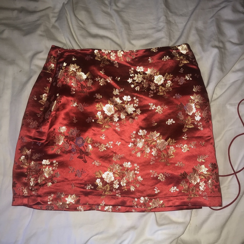 Midnight Chinatown Satin Skirt